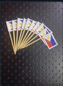 50 PC-CAKE TOPPER -TUSUK GIGI BENDERA FILIPINA- - Hiasan kue/makanan