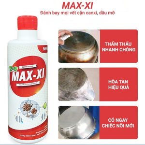 [Tặng Khăn + Vòi] Chai Tẩy Đa Năng - Tẩy Cặn CANXI Vệ Sinh Đồ Gia Dụng MAX-XI 500ml Làm Sạch Bề Mặt Vết Ố Vàng Nhà Tắm
