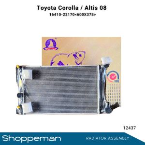 12437 TOYOTA COROLLA ALTIS 2008 RADIATOR ASSEMBLY M/T 600x378x26mm PA26 1ROW 16410-22170