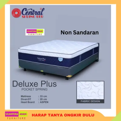 Central springbed DELUXE PLUSH POCKET Full set & mattras Kasur Divan Sandaran Furniture Matras