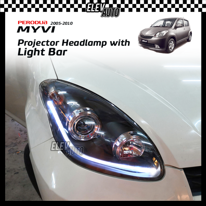 Perodua Myvi 2005 - 2011 Projector Headlamp DRL Lightbar Daylight Head ...