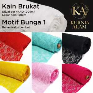 Kain Brokat Motif Bunga METERAN (100cm) Bahan Gamis Dress Premium Mewah Murah Lebar 150cm Murah Promo Tebal dan Halus