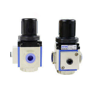 Van điều chỉnh áp suất khí nén Van lọc hợp kim nhôm Đồng hồ đo áp suất tiêu chuẩn khung kim loại GR200-08