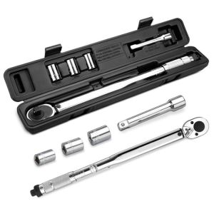 【Stok Lokal】MOFOX Kunci Torsi Untuk Motor 1 2 inchi 1 Set Alat Tangan Kunci Pas Torsi Tipe Klik Drive 1/2" Dapat Disesuaikan Ratchet 28-210 N.m dengan Set Lengan Bisa COD