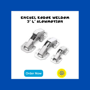 Engsel Kodok Hidrolik Slowmotion 3in 4in Tanpa Coak Pintu Lemari Kabinet Weldom