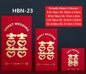 Angpau Wedding HBN uk L / Angpao Amplop Merah Pernikahan Shuang Xi