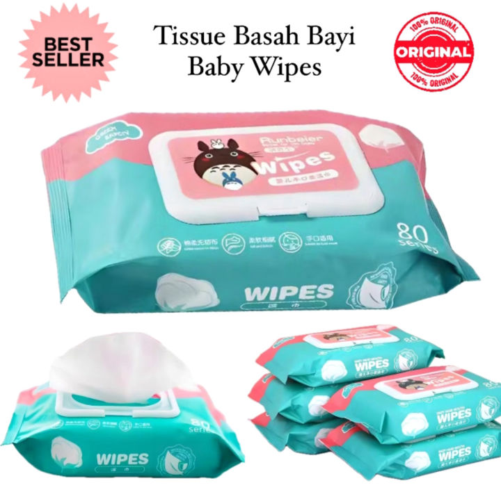 (BISA COD) Tissue Basah Bayi / Tisu Basah Baby / Tisu Ganti Popok / Tisu basah bayi newborn ganti popok diapers baby wet wipes isi 80 / Tanpa Parfum Pewangi & Alkohol / Murah