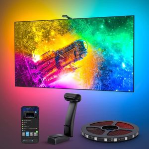 Govee Envisual TV LED Backlight T2 with Dual Cameras RGBIC Wi-Fi LED Strip Lights for 55-100 inch TVs Double Strip Light Beads Smart App Control Music Sync