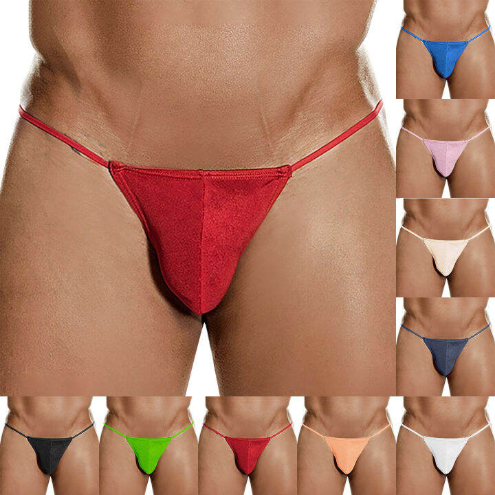 Men s Low Waist Sexy Pocket Thong Multi Color Triangle Pouch