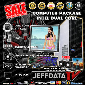 Computer Set Intel dual core 4th gen 4gb ram 120gb hdd (2.5 upgradable) intel hd graphics 17sq lcd mini speaker ( preloved)