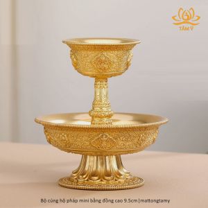 Bộ Cúng Hộ Pháp Mật Tông Chén Hộ Pháp Mini Bằng Đồng Cao 9.5cm Mật Tông Tâm Ý CHP05
