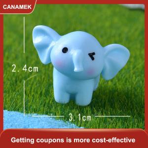 【CANAMEK 】 Cartoon Cute Blue Elephant Micro Landscape Desktop Decorative Ornaments Mini Elephant DIY Gadgets Home Figurines Statue