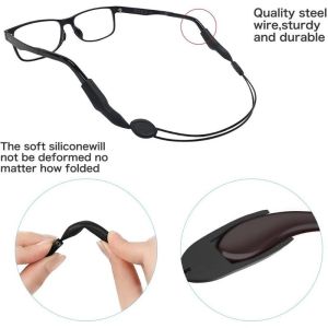 25cm/35cm Spectacle Cord Strap Adjustable Glasses Holder Anti-slip Silicone Ear Hook Sleeve
