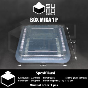 [1 PAK ISI 50 PCS] Box mika plastik bening jumbo / Box mika plastik kue bolu ukuran besar 1P