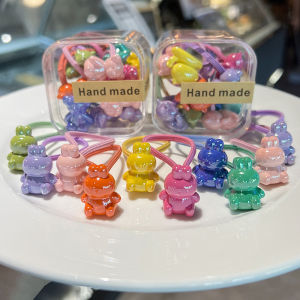 【1 For 1 】Hand Made Color Animal Hair Bands Childrens Hair Boxed Hair Rope Cute Girl Cartoon Band