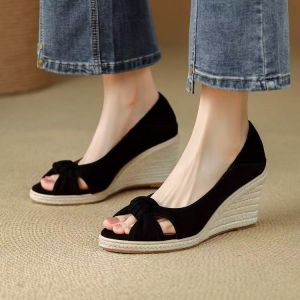 Free Shipping Thick-Soled Fashion Sandals For Women 7.5Cm Height Increase Stylish Soft-Soled 2026 Summer New Fish-Mouth High-Heeled Wedge Shoes