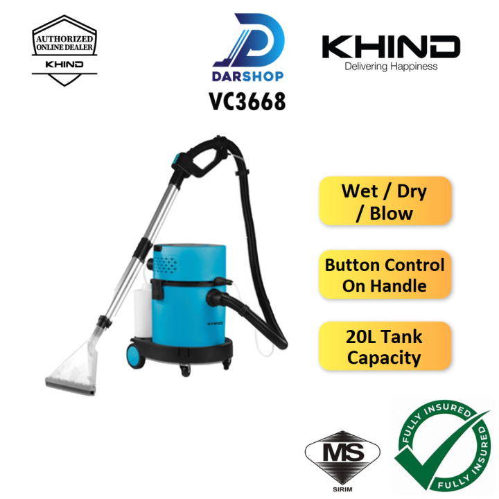 Khind 3 in 1 Vacuum Cleaner Wet and Dry & Blow with Remote Control