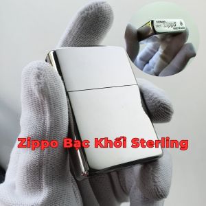 Bật Lửa Zippo Bạc Khối Sterling Armor 2022 ( Tặng Phụ Kiện) Hột Quẹt Xăng Đá Zippo