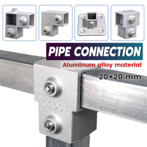 Vacaka Aluminum alloy Square Tube Pipe Connector Tube Pipe Fitting Accessories with Screw 20x20mm