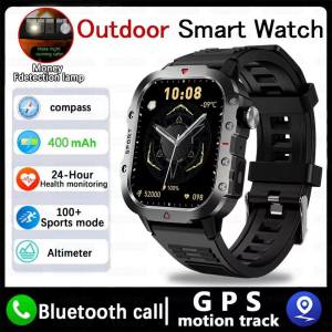 H11 Outdoor Smartwatch for Men 2.01 inch Touch Screen Waterproof Sports Watch Bluetooth Calling Ai Voice for Android iOS