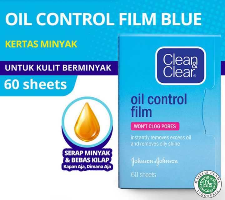 CLEAN & CLEAR Oil Control Film Biru 60 Lembar | Lazada Indonesia