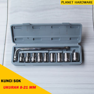 Set Lengkap Kunci Sok 10 Pcs Ukuran 8-21 mm