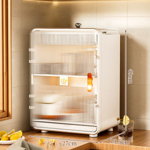 Vision Cup Storage Cabinet with Dustproof Door Countertop Seasonings Jars Organizer Spice Kitchen Spice Storage Shelf Makeup Storage Organizer Cosmetic Skincare Display Case