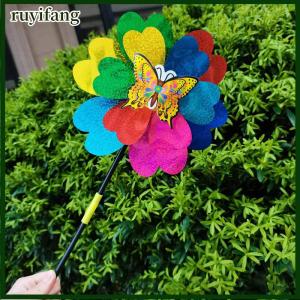 ruyifang 1 Piece Cartoon Pinwheels Double Layer Glitter Sunflower Windmills Kids Outdoor Toys Children Playthings Lasting
