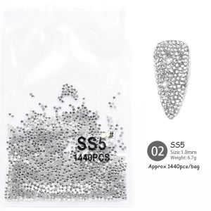 UR SUGAR 50Pcs Mini Flat Bottom Nail Rhinestones Glitter Silver Crystal Jewelry DIY Design Making Beads Beauty Decorations For Nail Art
