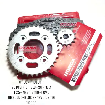 GEAR SET RANTAI SUPRA FIT NEW SUPRA X 125 KHARISMA REVO LAMA KIRANA KTL