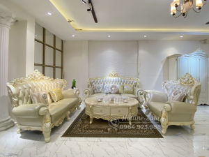 SOFA PHÒNG KHÁCH TÂN CỔ ĐIỂN DÁT VÀNG NHẬP KHẨU 9903B