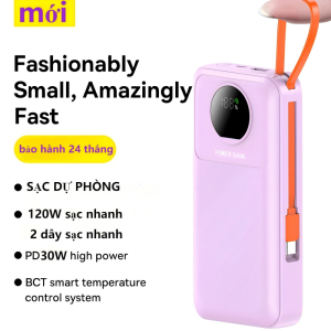 Sạc dự phòng 90000mAh sạc nhanh 120W pin PD20W dung lượng lớn có dây cắm nhiều điện thoại sạc sự Dựng phòng LED