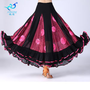 โมเดิร์นแดนซ์วอลทซ์ซ้อมเต้นมาตรฐานแห่งชาติกระโปรงยาวครึ่งตัวชุดกลุ่มกระโปรงเต้นรำบอลรูมการแสดงบนเวทีกระโปรงใหญ่