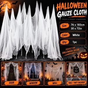【SG Ready Stock】76x183cm Halloween Creepy Cloth Gauze Fabric Haunted House Horror Party Backdrop Halloween Decoration