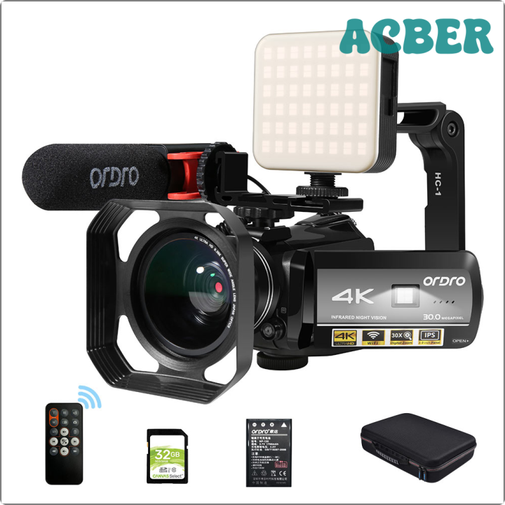 ACBER Ordro AC3 4K Digital Video Camera Camcorder Profissional