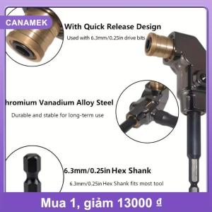 【CANAMEK】 1 11 chiếc Dụng cụ cầm tay Khóa tự động Tay cầm tua vít góc phải 90 độ Bộ chuyển đổi đầu tua vít góc Dụng cụ bắt vít chạy điện Dụng cụ bắt vít góc