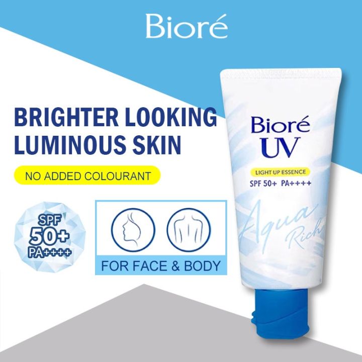 Biore Aqua Rich Watery Essence Sunscreen – LSF 50+ PA++++, Leichte Textur, Für Gesicht & Körper, Made In Japan
