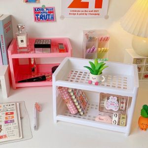 KỆ NHỰA MINI 2 TẦNG ĐỰNG ĐỒ DÙNG HỌC TẬP  TRANG TRÍ BÀN HỌC SIÊU XINH  - KỆ ĐỰNG ĐỒ ĐA NĂNG PHONG CÁCH HÀN QUỐC LẮP RÁP DỄ DÀNG