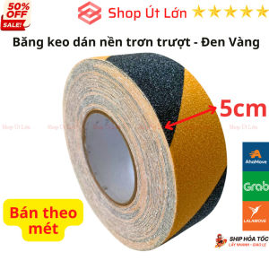 Băng keo nhám màu Vàng Đen rộng 5cm dán nền - cầu thang chống trơn trượt bán theo mét - Shop Út Lớn