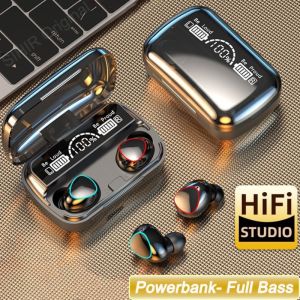 JE.ID Headset Bluetooth Bass Stereo with Power Bank Earphone Wireless Waterproof Headphone Henset Bloetooth with Microphone Sport Handset Gaming Hedset Handsfree