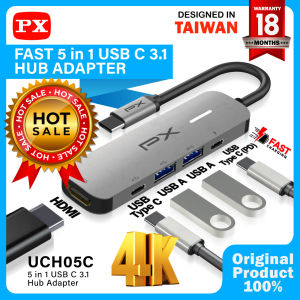 Type C to HDMI Hub Converter Multiport 5 in 1 USB 3.0 4K HDMI PX UCH05