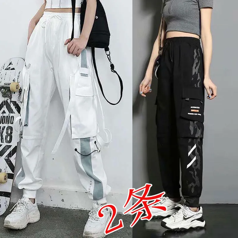 Womens Baggy Cargo Pants Streetwear Hip Hop Joggers Sweatpants Wide Leg  Trousers