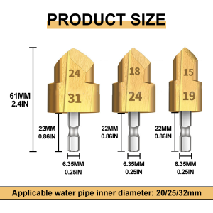 Water Pipe Connection Tool PPR Lifting Drill 20/25/32mm Hexagon Shank Stepped Drill Bit Portable Drilling Tools Set Step Drill