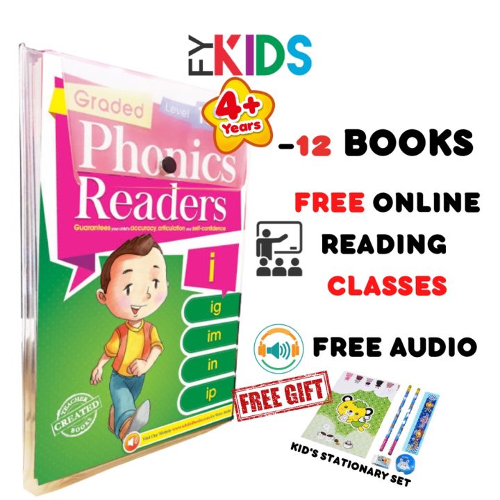 Buku Membaca Bahasa Inggeris-GRADED PHONICS READERS(SET)-Free Gift-Buku Membaca-Book-Read Easy-English Story Book