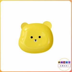 AmoKi Cute Bears Plate Reusable Plastic Breakfast Salad Yogurt Bowl Household Table Bone Spitting Plate