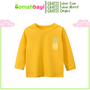 TERLARIS Kaos Anak Perempuan Import Lengan Panjang Usia 3 Tahun Sampai 8 10 12 Tahun T Shirt Motif Lucu Warna Cerah FREE ONGKIR Bisa COD OMAH BAYI