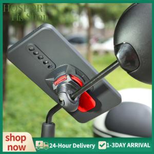 【HPS】 Motorcycle Mirror Mount Shockproof Motorcycle Phone Holder with Quick Release Clip Rearview Phone Holder for Riding Cycling for Navigation Biking