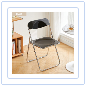 【Pure Care】 PVC Transparent Crystal Foldable Chair Acrylic Lightweight Minimalist Simple Bedroom Study Office Chair