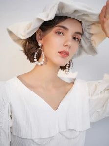 EMS fashion hypoallergenic Korean Elegant Diamond Pearl Earrings Fashion Simple Earrings