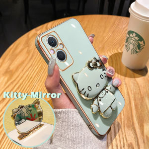 Casing Ponsel untuk OPPO Reno 7z 5G A96 Reno7 Lite F21 Pro F21s Pro 5G Reno 8 Lite Reno 8Z Case penutup lembut Hp Gel silika Casing pelapisan permukaan Cases batas kotak Phone Stands baru pola Kesing kucing Kitty lucu kartun Softcase